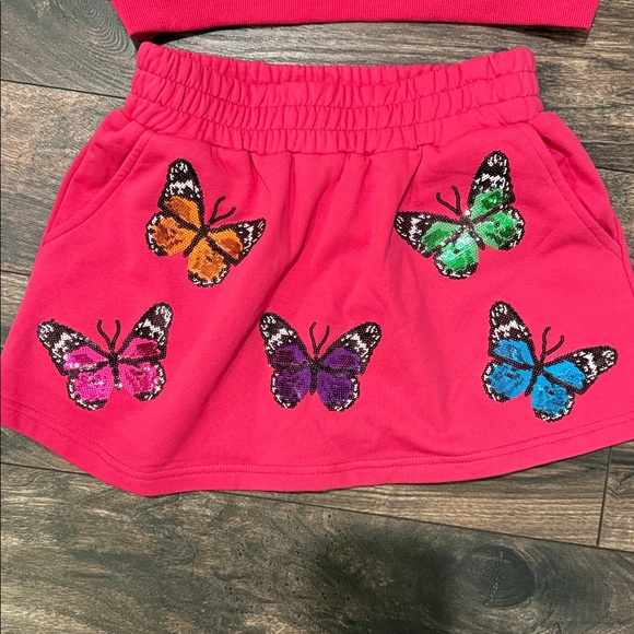 Queen of sparkles butterfly hot pink set skort and top NWT xs - Picture 2 of 6